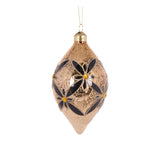 BLACK AND GOLD FLORAL DROP BAUBLE