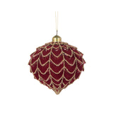 BURGUNDY VELVET DRAPED ONION BAUBLE