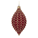 BURGUNDY VELVET DRAPED DROP BAUBLE