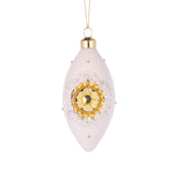WHITE AND GOLD REFLECTOR DROP BAUBLE