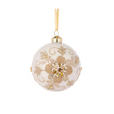 GLITTERED LACE FLORAL BAUBLE