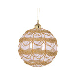 ROUND GLITTERED SCALLOP BAUBLE