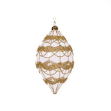 ROUND GLITTERED SCALLOP DROP BAUBLE
