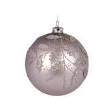 FROSTED SILVER HOLLY BAUBLE