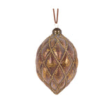 METALLIC BROWN QUILT DROP BAUBLE