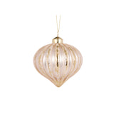 BRUSHED GOLD RIBBED ONION BAUBLE