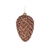 LUXE BROWN FROSTED PINECONE ORNAMENT