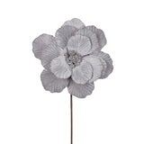 SILVER SIMPLE LAYERED VELVET FLOWER