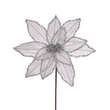 SILVER GLITTERED ORGANZA POINSETTIA