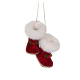 HANGING VELVET SANTA BOOTS