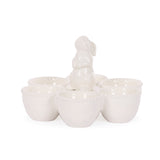 WHITE BEADED BUNNY EGG HOLDER