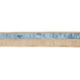 6.3 CM BLUE AND CHAMPAGNE DOUBLE STRIPE VELVET RIBBON
