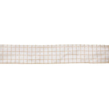 10 CM WHITE AND GOLD CHECK VELVET RIBBON