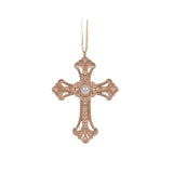 2 ASST CHAMPAGNE HANGING CROSSES