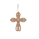 2 ASST CHAMPAGNE HANGING CROSSES