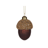 EMBELLISHED BEADED TAUPE PINECONE BAUBLE