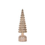 33 CM CHAMPAGNE MERCURY GLASS ROTATING LED TREE