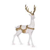 33 CM STANDING EMBELLISHED WHITE AND GOLD REINDEER