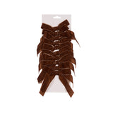 SET/10 5 CM BROWN VELVET BOWS