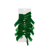 SET/10 5 CM GREEN VELVET BOWS