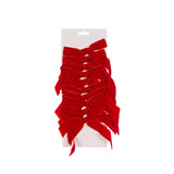 SET/10 5 CM RED VELVET BOWS