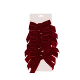 SET/10 5 CM BURGUNDY VELVET BOWS