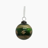 Amina Glass Bauble Green/Gold