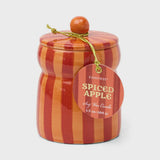 Cabana Christmas Red/Coral Striped Candle - Spiced Apple 185g