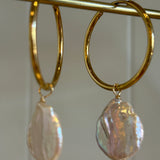 Olivia Coin Pearl Earrings