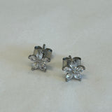 Silver Petal Flower Studs