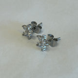 Silver Petal Flower Studs