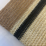 Sol Woven Clutch - Natural/Navy