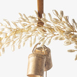 Golden Beaded Wreath with Bells Large