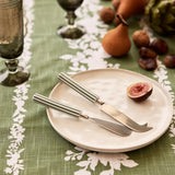 CLYDE STRIPE STORM GREEN CHEESE KNIFE SET/2