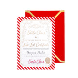 Santa's Nice List Certificate - Red White Stripe