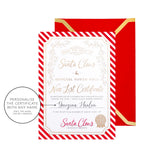 Santa's Nice List Certificate - Red White Stripe