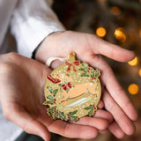 Christmas Dog Enamel Ornament