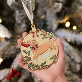 Christmas Dog Enamel Ornament