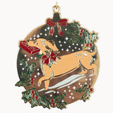 Christmas Dog Enamel Ornament