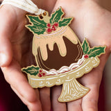 Christmas Pudding Enamel Ornament