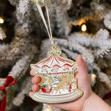 Christmas Market Carousel Enamel Ornament
