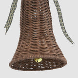Rattan Bell Ornament Chocolate Brown