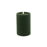 LUXE VELVET LED CANDLE 15X10 GREEN MEDIUM