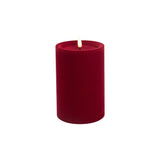 LUXE VELVET LED CANDLE 15X10 RED MED