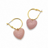 Pink Plump Heart Hoops