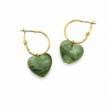Green Plump Heart Hoops