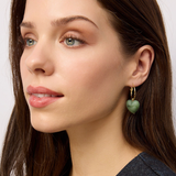 Green Plump Heart Hoops