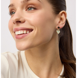 Green Gingham Hanging Heart Earring