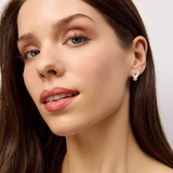 Gold Flower Drop Pearl Studs