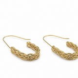 Gold Braided U Hoops